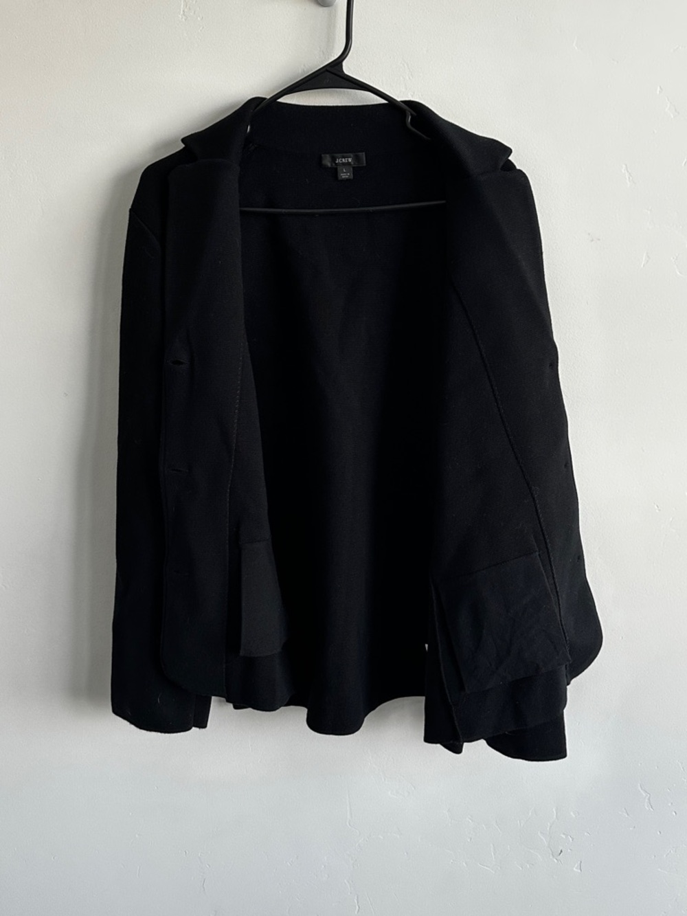 J. Crew Women’s Cinched-Waist Sweater-Blazer Black Size Large - Picture 3 of 9